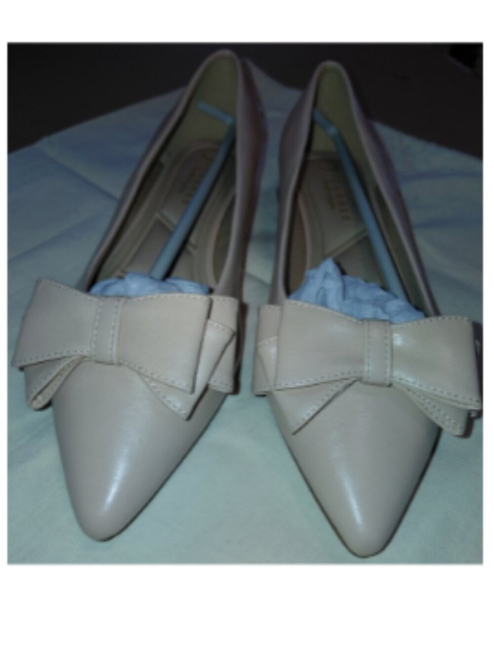 Journee Collection Beige Bow Pointed Toe Flats - Picture 4 of 15